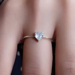 将图像加载到图库查看器中, 925 Silver Heart CZ Ring for Women | Adjustable Jewelry