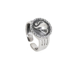 Load image into Gallery viewer, 925 Silver Swan Ring with CZ Stones for Women | Adjustable Ring