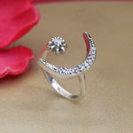 将图像加载到图库查看器中, 925 Silver Moon & Star Ring for Women | Dainty Jewelry