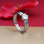 将图像加载到图库查看器中, Adjustable Silver Solitaire Ring | Cubic Zirconia | For Women