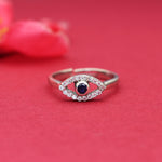 Load image into Gallery viewer, 925 Silver Evil Eye Ring with Blue Gemstone for Women