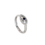 Load image into Gallery viewer, 925 Silver Evil Eye Ring with Blue Gemstone for Women