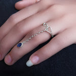 Load image into Gallery viewer, 925 Silver Blue Gemstone Dangle Ring for Women | Gift Idea
