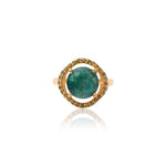将图像加载到图库查看器中, gold plating Ring with Green Gemstone for Women | Statement Ring