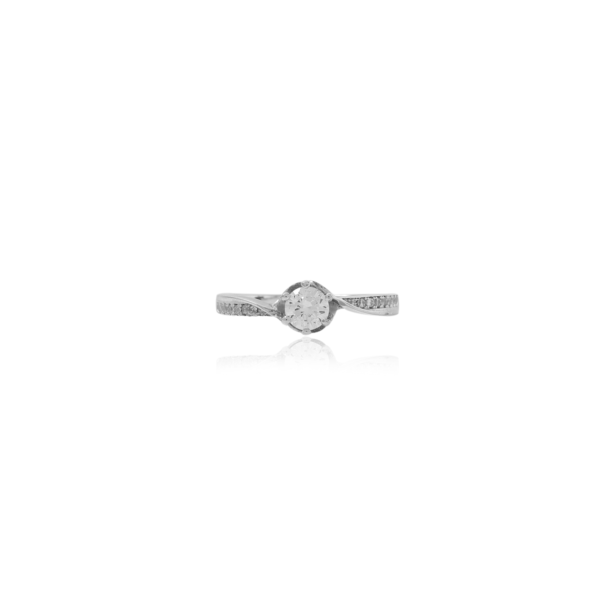 Silver solitaire engagement ring for women | gift idea