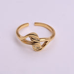 将图像加载到图库查看器中, Gold Plated Open Ring with Intertwined Leaf Motif for Women