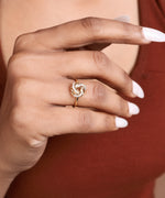 将图像加载到图库查看器中, Gold Plated Adjustable Knot Ring with Cubic Zirconia Stones