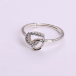 将图像加载到图库查看器中, 925 Sterling Silver Adjustable Ring with Clear CZ Accent Stones