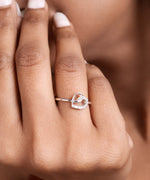 将图像加载到图库查看器中, 925 Sterling Silver Adjustable Ring with Clear CZ Accent Stones