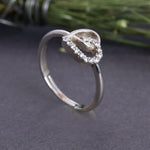 将图像加载到图库查看器中, 925 Sterling Silver Adjustable Ring with Clear CZ Accent Stones
