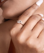 Load image into Gallery viewer, 925 Sterling Silver Adjustable Open Ring with Pave Diamonds