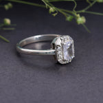将图像加载到图库查看器中, 925 Sterling Silver Emerald Cut Solitaire Ring for Women