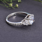 Load image into Gallery viewer, 925 Sterling Silver Solitaire Cluster Adjustable Ring for Women
