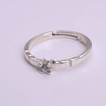 Load image into Gallery viewer, Sterling Silver Adjustable Solitaire Diamond Accent Ring for Women