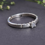 Load image into Gallery viewer, Sterling Silver Adjustable Solitaire Diamond Accent Ring for Women