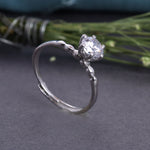 Load image into Gallery viewer, 925 Sterling Silver Solitaire Ring with CZ Stone | Adjustable Band