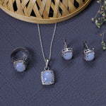 将图像加载到图库查看器中, 925 Silver Blue Gemstone Jewelry Set for Women | Gift