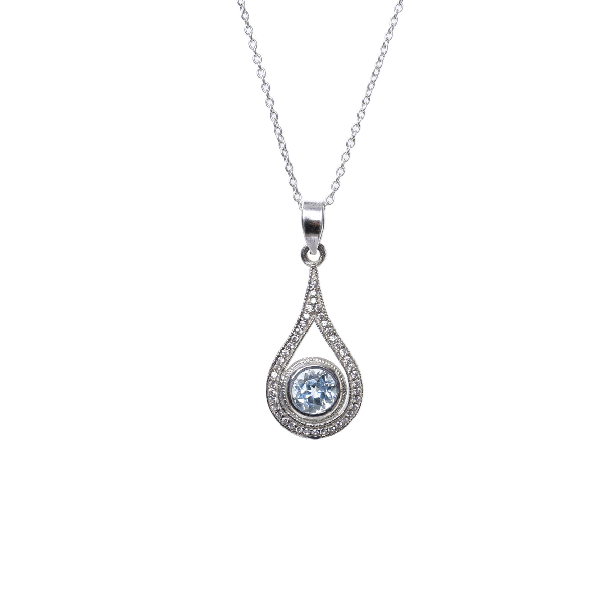 925 silver teardrop jewelry set | blue gemstone for women