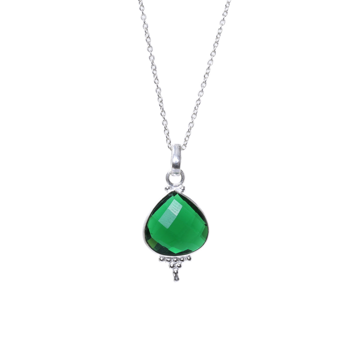 925 silver emerald green teardrop jewelry set | women's gift