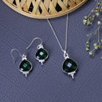 将图像加载到图库查看器中, 925 Silver Emerald Green Teardrop Jewelry Set | Women's Gift