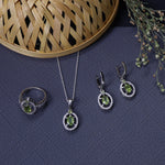 将图像加载到图库查看器中, 925 Silver Peridot Jewelry Set for Women | Gift Idea