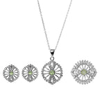 将图像加载到图库查看器中, 925 Silver Peridot Jewelry Set for Women | Gift for Her