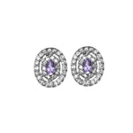 将图像加载到图库查看器中, 925 Silver Amethyst Jewelry Set | Stud Earrings, Pendant, Ring