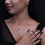 将图像加载到图库查看器中, 925 Silver Citrine Jewelry Set | Leaf Design | Gift for Her