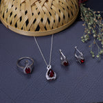 将图像加载到图库查看器中, 925 Silver Ruby Jewelry Set for Women | Gift Idea