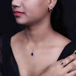 将图像加载到图库查看器中, 925 Silver Ruby Jewelry Set for Women | Gift Idea