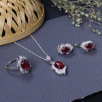 将图像加载到图库查看器中, 925 Silver Pink Gemstone Jewelry Set for Women | Gift