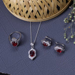 将图像加载到图库查看器中, 925 Silver Pink Gemstone Jewelry Set for Women | Gift
