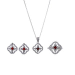 将图像加载到图库查看器中, 925 Silver Red Gemstone Jewelry Set for Women | Gift