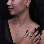 将图像加载到图库查看器中, 925 Silver Red Gemstone Jewelry Set for Women | Gift