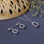 将图像加载到图库查看器中, 925 Silver Teardrop Earrings & Necklace Set | Gift for Her
