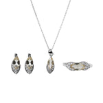 将图像加载到图库查看器中, Silver Citrine Jewelry Set: Earrings, Necklace, Ring | Gift Set