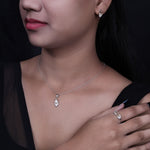 将图像加载到图库查看器中, Silver Citrine Jewelry Set: Earrings, Necklace, Ring | Gift Set