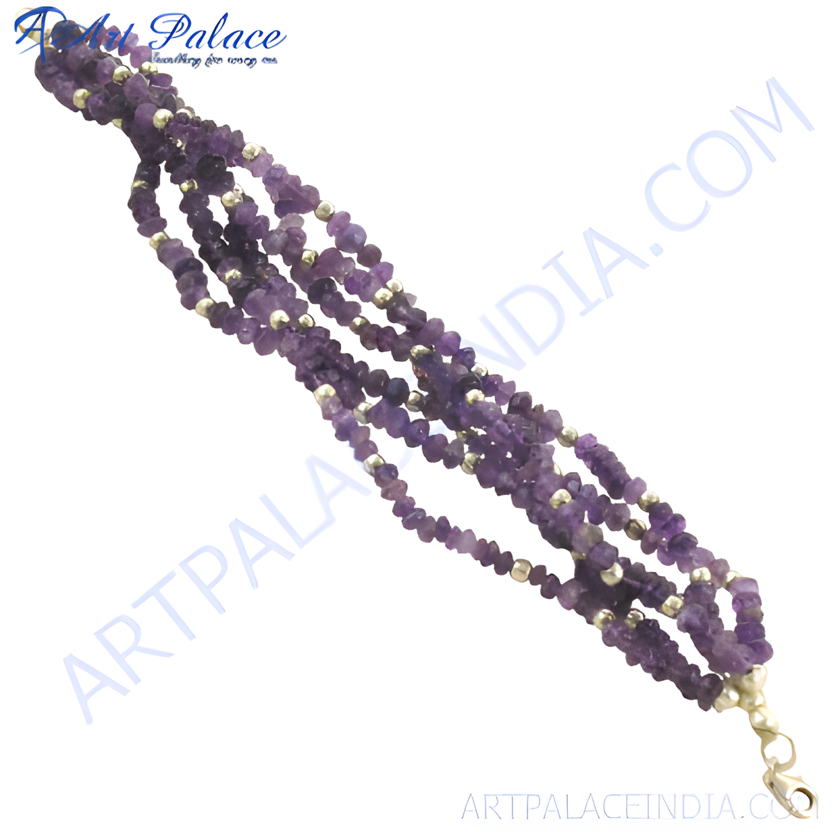 Amethyst chip bead bracelet in 925 sterling silver, featuring purple amethyst beads, perfect for women