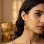 Load image into Gallery viewer, Orange Gemstone Dangle Earrings | 925 Sterling Silver | For Women
