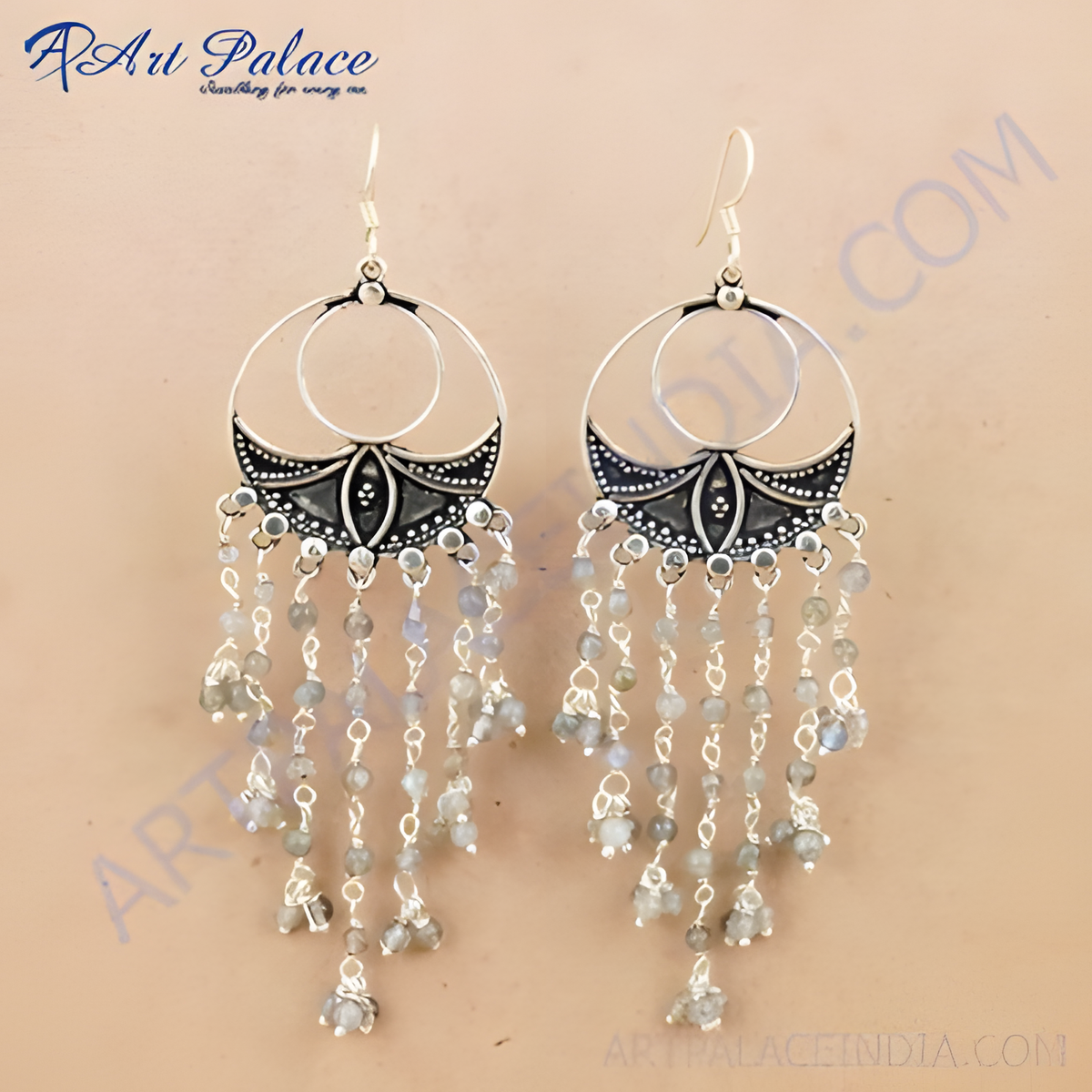 925 sterling silver dangle earrings featuring labradorite gemstones, perfect for women