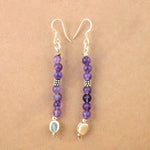将图像加载到图库查看器中， 925 Silver Amethyst Drop Earrings for Women | Daily Wear

