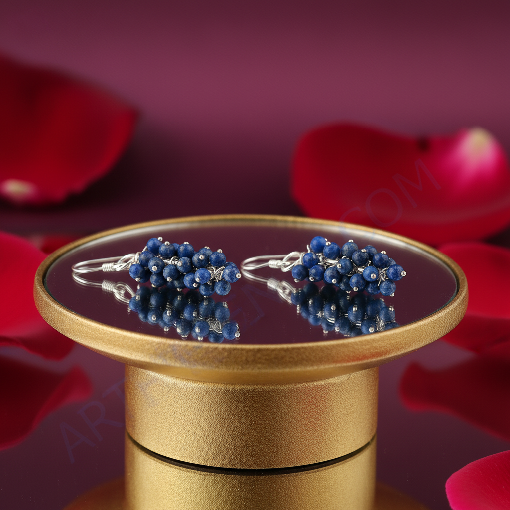 925 silver lapis lazuli drop earrings for women | gemstone jewelry