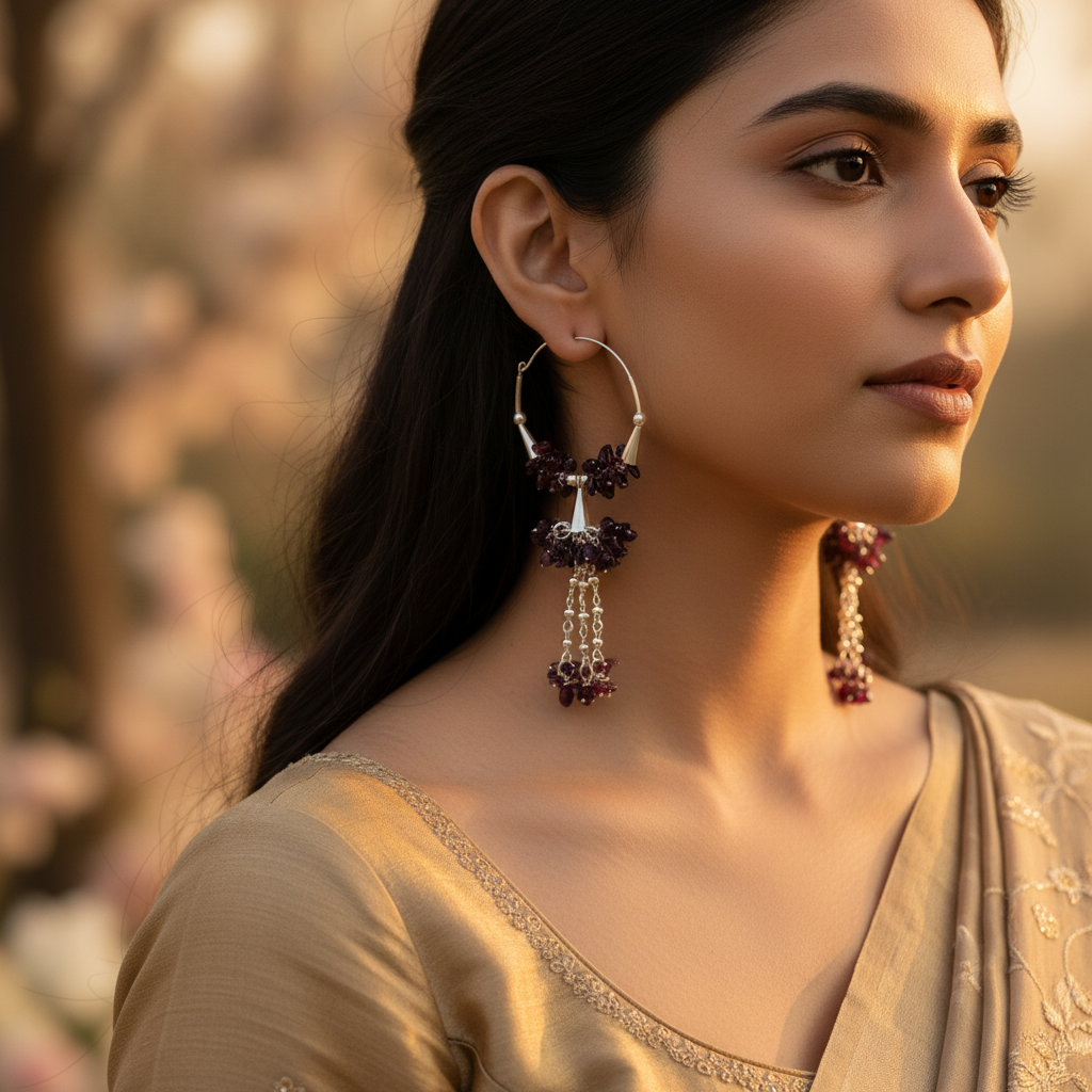 925 Silver Gemstone Drop Earrings for Women | Dangle Earrings