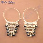 Load image into Gallery viewer, 925 sterling silver dangle earrings with blue gemstone accents.
