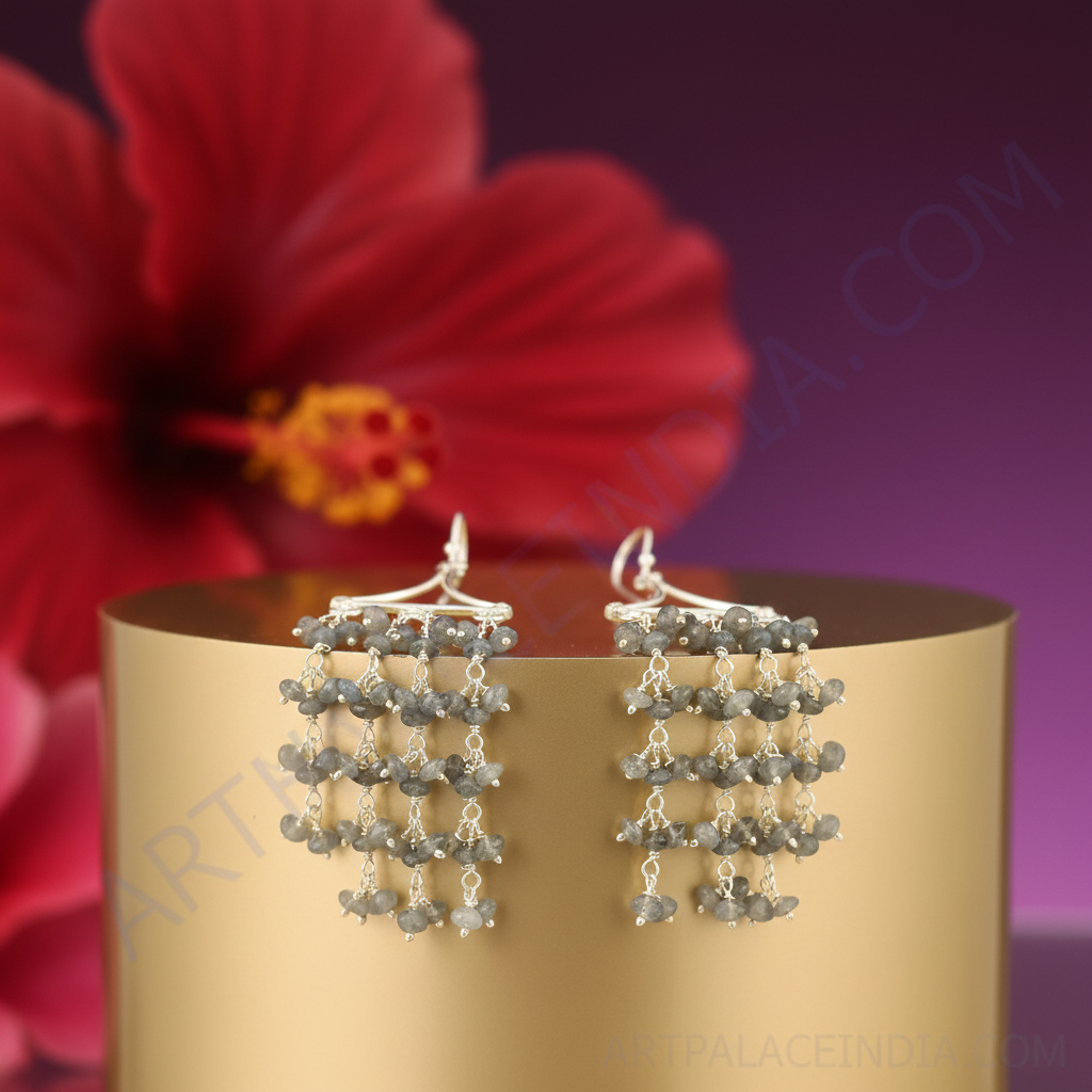 925 Silver Labradorite Drop Earrings for Women | Dangle Earrings