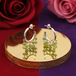 Load image into Gallery viewer, 925 Sterling Silver Peridot Hoop Earrings | Dangle for Women
