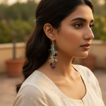 Load image into Gallery viewer, 925 Silver Multi-Gemstone Dangle Earrings for Women
