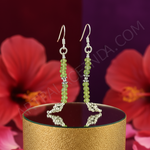 将图像加载到图库查看器中， 925纯银橄榄石水滴耳环（女士款）| 绿色宝石首饰
