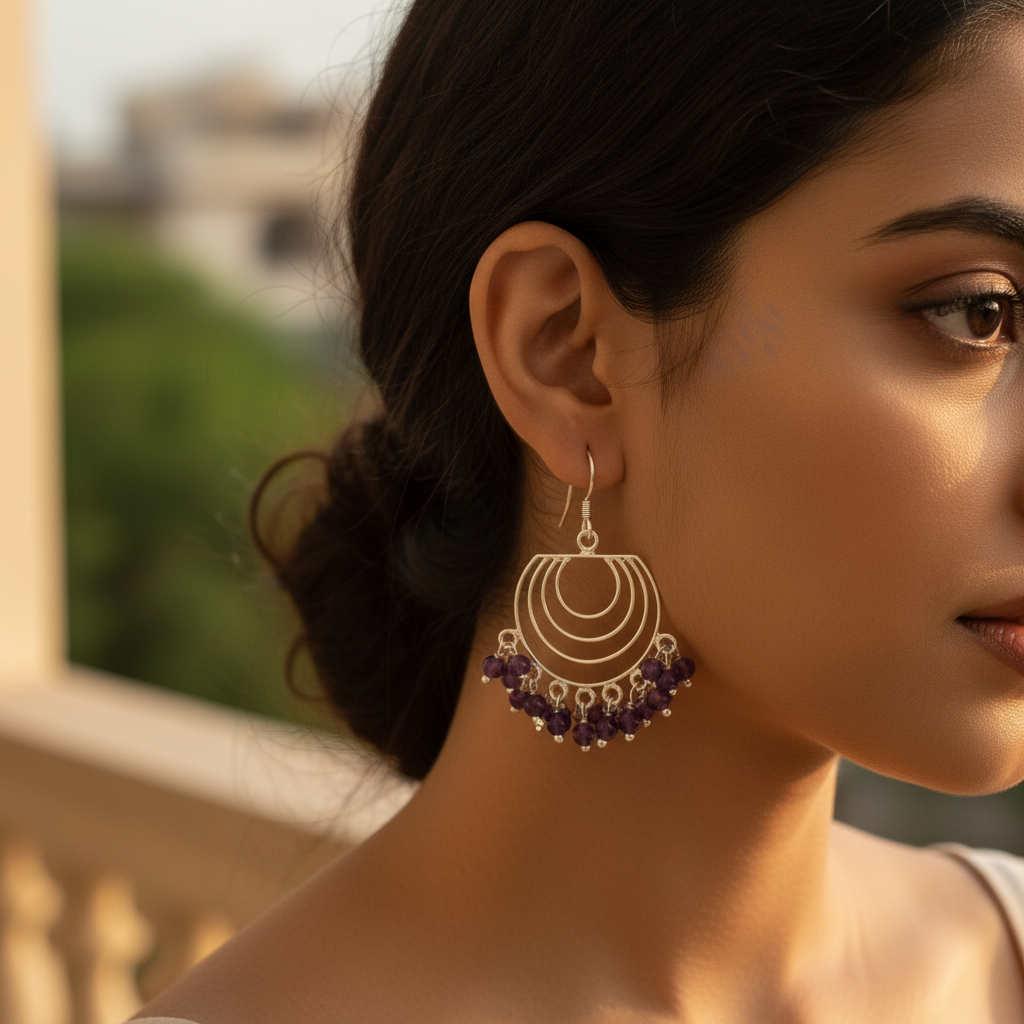 925 Silver Amethyst Drop Earrings | Women's Dangle Jewelry