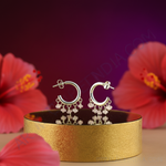 Load image into Gallery viewer, 925 Sterling Silver Rose Quartz Hoop Earrings for Women
